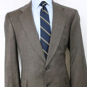 42L Harts Schaffner Marx Brown Plaid Sport Coat